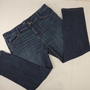 SIMPLY VERA VERA WANG DENIM CAPRI JEANS WOMEN'S SIZE 14P PET STRETCH DARK WASH..